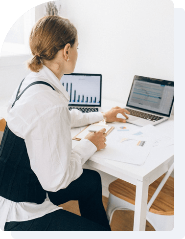 office worker who looking the laptop